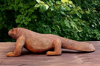 コモドドラゴン 木製  インテリア Amazon.co.jp: G6コレクション 木製 手彫り コモド ドラゴン